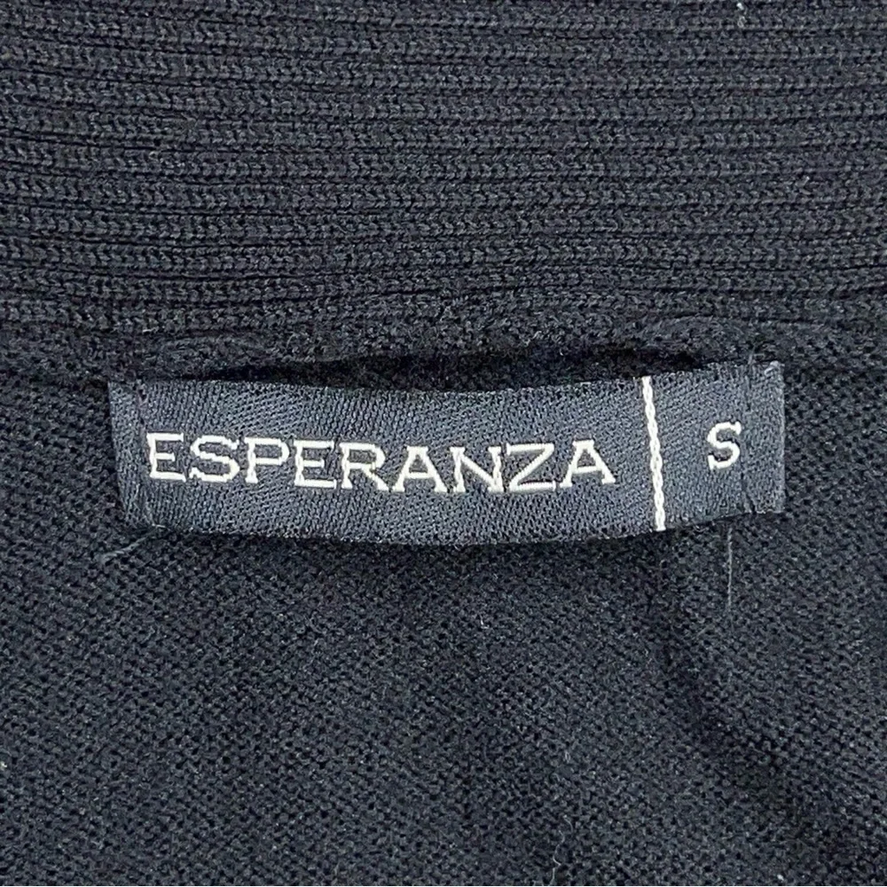 SMALL ESPERANZA BLACK CARDIGAN SWEATER LONG SLEEVE CLASSIC